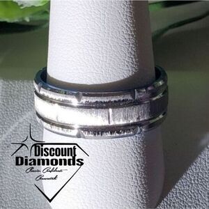 Bright Silver Frosted Finish Tungsten All Occasion Ring